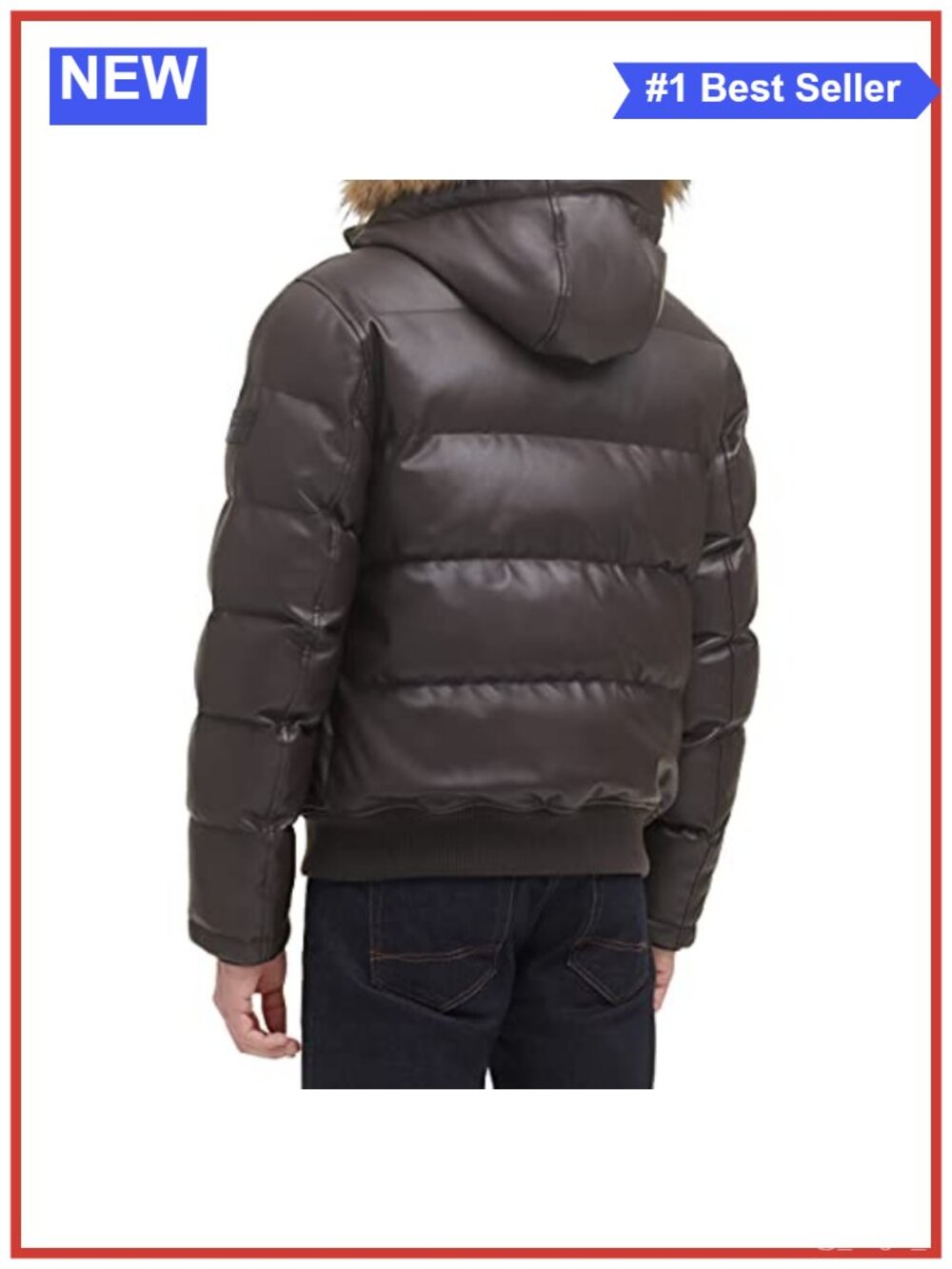 Lightweight Quilted Faux Leather Puffer Jacket